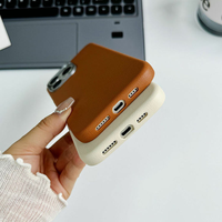 Étui de téléphone en cuir PU couleur unie pour iPhone 17 Pro Max, style simple, coque de protection pour iPhone 16, 15, 14