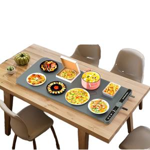 Chauffe-plat électrique à 8 zones individuelles en silicone, <span class=keywords><strong>plaque</strong></span> chauffante portable pour table à manger, extérieur - Product Image 3