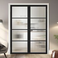 Ventanas Francesas de Hierro Forjado Aisladas de Alta Gama, Estándar Estadounidense, con Aislamiento Acústico para Casas Modernas, Comedor, Dormitorio y Uso Exterior