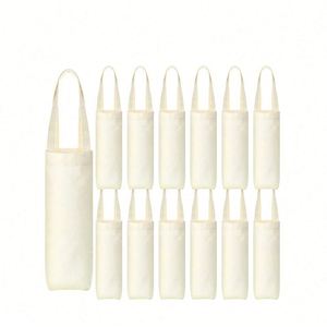 Sacs à vin en toile personnalisables par sublimation, réutilisables et lavables, avec poignée, pour bouteilles et cadeaux - Product Image 1