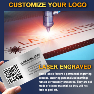 Tarjeta de Visita Personalizada con Logotipo Grabado, 0.5/0.8mm, Artesanía en Metal, Acero Inoxidable, para Intercambio Comercial - Product Image 6