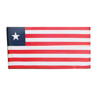 Drapeau national en polyester 100D, fanion 3x5 Liberia, impression numérique, occultant, pliable, pour l'assurance automobile, l'éducation, les agences de voyage