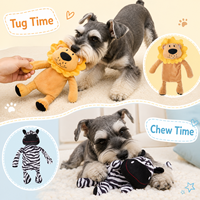 Jouet en peluche pour chien, animaux mignons, lion, zèbre, double son couineur et froissé, jouet interactif à tirer et à mâcher pour animaux de compagnie