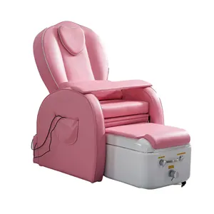 时尚粉色修脚椅美甲睫毛沙发椅单躺足浴按摩床电动美容Spa床