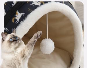 Anti-Rutsch-Niedlich Groß Ganzjährig Haustier bett Höhle Plüsch Wasch bar Tragbar Warm Pet <span class=keywords><strong>House</strong></span> Faltbar für Hunde Katzen mit abnehmbar gepolstert - Product Image 2