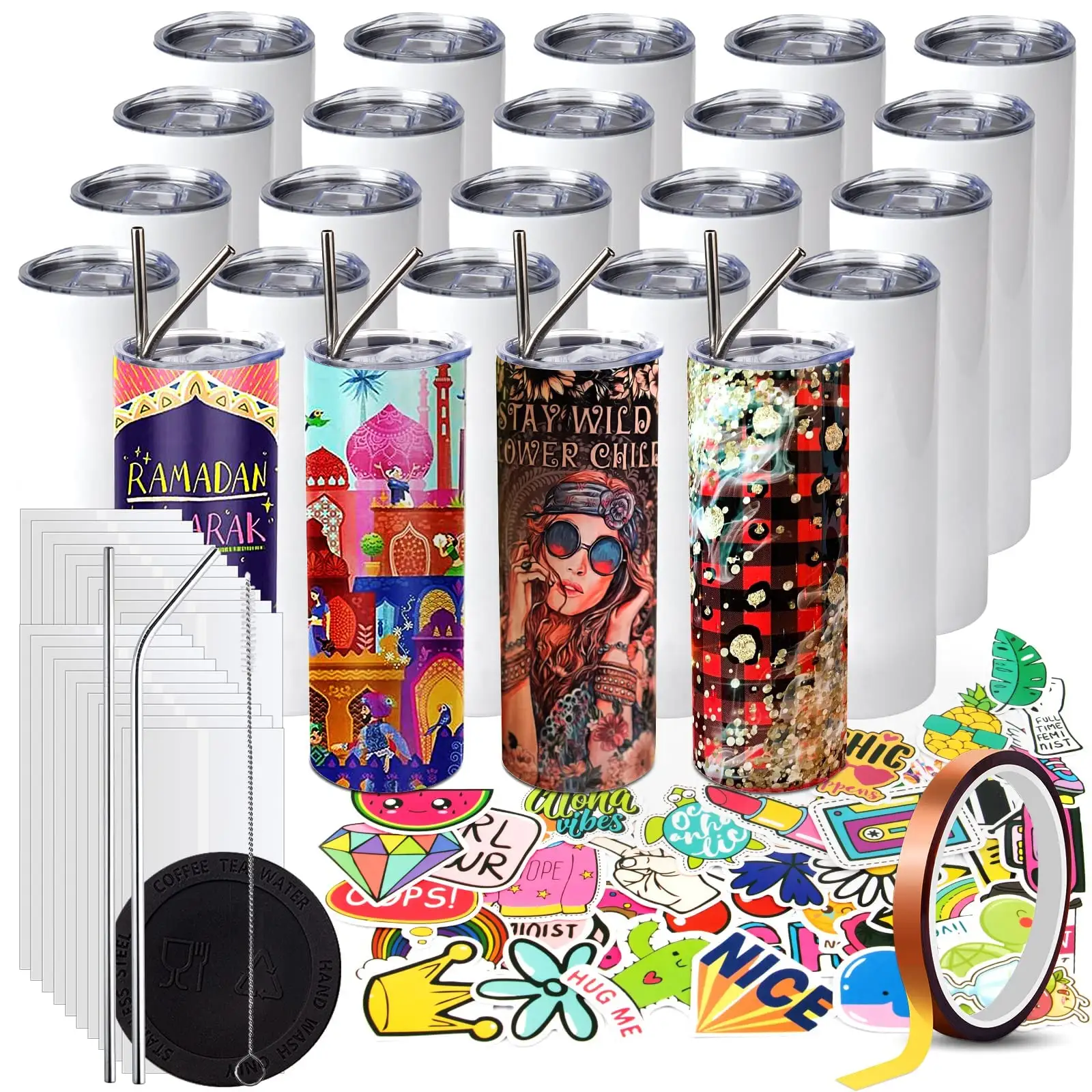 OEM sublimation tumbler with design custom tumbler cup logo speaker vacuum water tumbler with lid and straw stainless steel mug