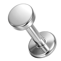 Anneau de lèvre en titane plaqué or ASTM F136 16G, disque rond, pour piercing de l'oreille, cartilage, hélix, tragus