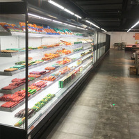 Réfrigérateur de supermarché, vitrine ouverte multi-niveaux, refroidisseur à air, efficacité énergétique 5 étoiles pour boissons, fromages, produits laitiers