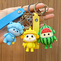 Porte-clés en acier inoxydable et PVC personnalisé, avec pendentif figurine 3D numérique, thème Anime et Dessin Animé, durable, cadeau d'affaires créatif, boîte mystère