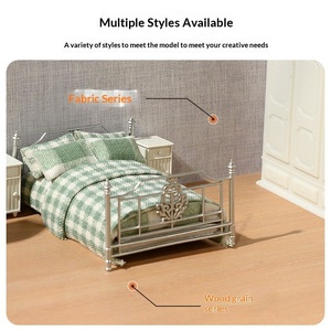 สติกเกอร์กระเบื้อง<span class=keywords><strong>ปู</strong></span>พื้นและผนังขนาดเล็กที่สมจริงพร้อมลายไม้สำหรับฉากแบบจำลองแผนผังพื้นที่ - Product Image 2