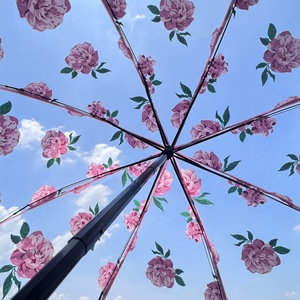 <span class=keywords><strong>Parapluie</strong></span> <span class=keywords><strong>pliant</strong></span> <span class=keywords><strong>transparent</strong></span> à motif fleur de cerisier, créatif, style influenceur, tendance Ins, pour étudiant, épaissi, motif forêt - Product Image 5