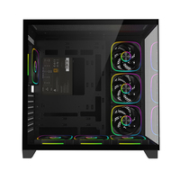 Boîtier PC Gaming Micro ATX en Alliage d'Aluminium de Type Mid-Tower, Panoramique à 270 Degrés, Style Aquarium à Double Compartiment, Prend en Charge le Refroidissement Liquide de 240 mm