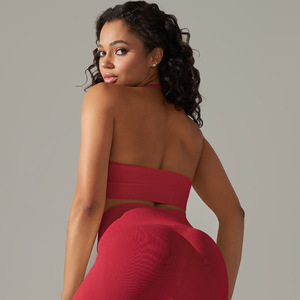 नए इंतजार यूरोपीय अमेरिकी ठोस रंग उच्च लोचदार चार टुकड़े सेट सांस लेने योग्य योग - Product Image 6