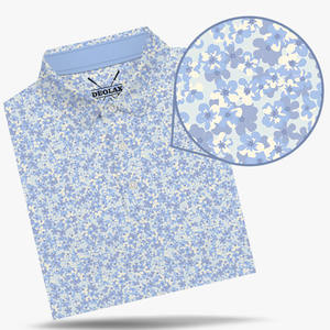 Logo personnalisé broderie respirant 4 voies extensible 3 boutons t-shirts de sport Polo vêtements de golf pour hommes - Product Image 1