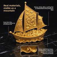 Ornement en alliage Bateau Dragon pour la prospérité et la paix, fabriqué en Chine, décoration maison/bureau pour mariages et inaugurations de maisons, exclusif