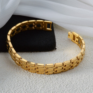 Terapia Magnética para el Cuidado de la Salud, Cadena de Acero Inoxidable Chapada en Oro de 18K con Diseño Geométrico Vintage para Mujer, Alivio del Dolor, Moda - Product Image 4