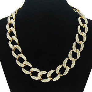 Exaggerated Cuban Chain Full of Diamonds Necklace Female, Collarbone Chain Temperament Cool Tanjing Fashion Lijing Necklace - Product Image 1