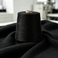 Fil brut en polyester 100 % recyclé à haute ténacité Qianshou, filé en anneau # 7 Extra-Black 21S 25kg/Sac Tricotage Tissage Couture Textile