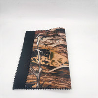100 polyester trois couches véritable arbre chasse camouflage imprimé tricoté noir polaire tissu pour softshell extérieur manteau