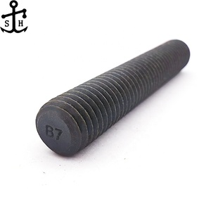 Boulons à tête fraisée double chanfrein personnalisés DIN975/DIN976/IFI136/ASTM A193 B7 en acier au carbone noir filetés ASTM <span class=keywords><strong>A194</strong></span> Grade <span class=keywords><strong>2H</strong></span> - Product Image 1