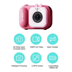 Nueva caricatura Linda 1080P HD Video Record niños Cámara Digital rompecabezas juguete para niños Regalo de Cumpleaños chico Cámara Dual - Product Image 2