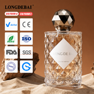 LONGDEBAI 2026 Nouvelle conception de flacon de parfum vide en verre transparent rond de 50 ml et 100 ml avec bouchon argenté pour cosmétiques - Product Image 1