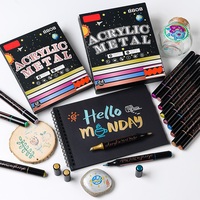 Ensemble de marqueurs acryliques souples à couleurs métalliques pour étudiants en art, anti-transfert, pour dessin et gribouillage, personnalisés en Chine