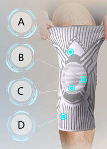 Entrenamiento ajustable Deportes Compresión Rodillera Soporte Manga Envoltura Almohadilla rotuliana Tendón para mujeres y hombres Correr Dolor <span class=keywords><strong>de</strong></span> rodilla - Product Image 5