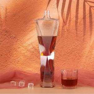 Botella de Alcohol Personalizada de Lujo, Extra Super Flint Glass, Superficie Transparente, 500ML 750ML, para Ginebra, Vodka, Tequila, Whisky, Brandy, con Tapón de Corcho - Product Image 3