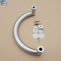 Manija de Puerta de Vidrio Tipo C de Acero Inoxidable de Alta Calidad, Herraje para Puerta Austin, Manija de Puerta Semicircular de Doble Cara para Empujar y Tirar