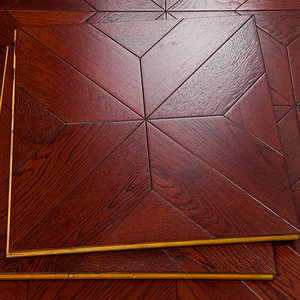 Parquet en bois massif <span class=keywords><strong>de</strong></span> style moderne <span class=keywords><strong>Versailles</strong></span> en chêne mosaïque rouge, 18 mm, haut <span class=keywords><strong>de</strong></span> gamme, écologique, résistant à l'eau - Product Image 1