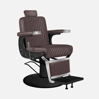 Fauteuil de Barbier Moderne Inclinable en Cuir Vert avec Fonction Massage pour Salon