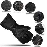 Защитные ветрозащитные зимние мотоциклетные перчатки с пятью пальцами и подогревом для мужчин и женщин