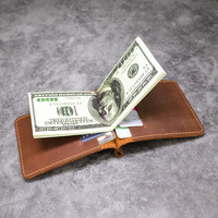 Portefeuille en cuir véritable Crazy Horse, fin et minimaliste, multi-cartes, pour usage quotidien, en promotion