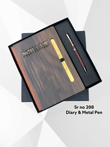 Agenda Ejecutiva A5 de PU con Bolígrafo Metálico, Caja de Regalo, 100 Hojas, Tapa Dura con Impresión UV para Marca Corporativa - Product Image 1