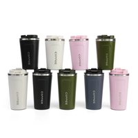 Tasse à café tasses Logo personnalisé tasse de voyage à café rose mignon luxe isolé gobelet en acier inoxydable personnalisé voyage tasse à café