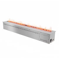 Cheminée Linéaire à Éthanol Intérieure Moderne de Luxe Personnalisée en Acier avec Télécommande, Design d'Insert pour Décoration Intérieure d'Appartement
