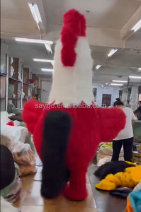 Witte Hals Harige Haan Mascotte Kostuum 2M Haan Kuikens Air Blow Kostuums Pakken Voor Verkleedprestaties - Product Image 5