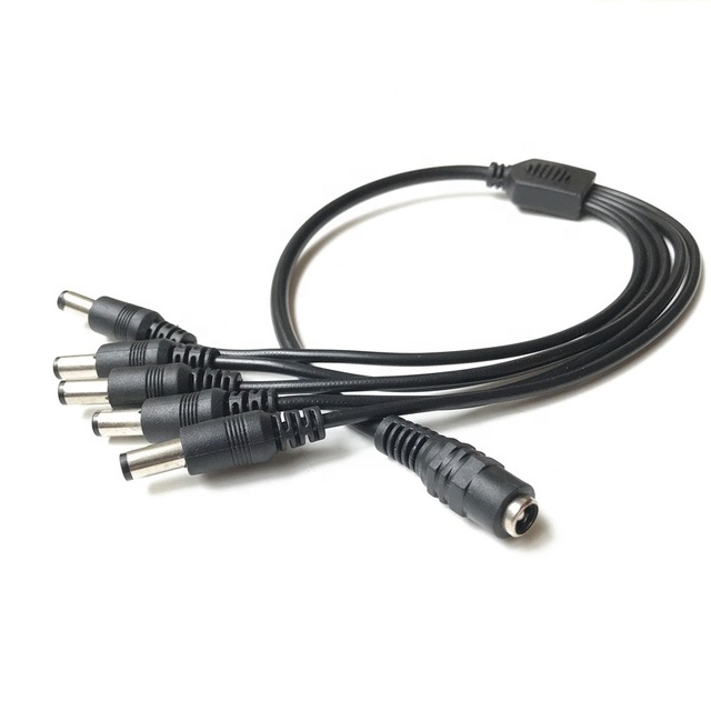 Cantell 5 Way Dc 5.5*2.1mm Male to Female Plug Dc Cable 2 Core Wire Dc Y Splitter Extension Power Cable