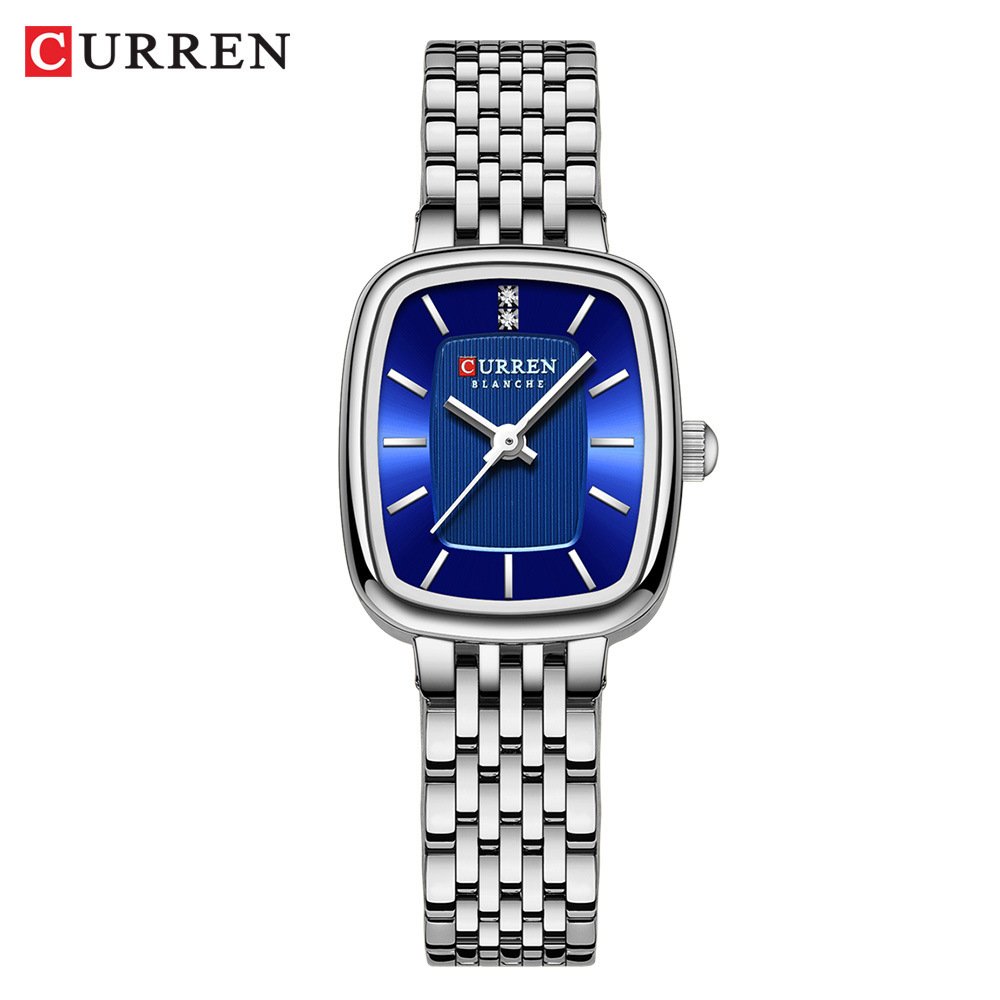 6 quadrante blu cinturino argento