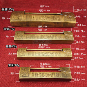 Cast Bronze Antique <b>Lock</b> 28cm Long Horizontal Opening Durable Furniture <b>Lock</b> Traditional Design Copper Material - Product Image 1