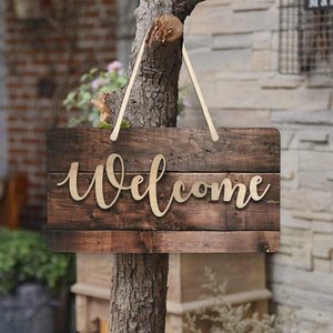 Vendita calda delle donne della fattoria porta segni di legno appeso a bordo con il nome di benvenuto dipinto a <span class=keywords><strong>mano</strong></span> <span class=keywords><strong>per</strong></span> la decorazione della casa - Product Image 4