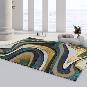 Harga murah grosir karpet ruang tamu Modern karpet gaya Turki karpet pemotong emas pola awan karpet pelari kopi - Product Image 6