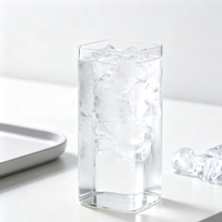 Verre à boire carré transparent unique personnalisé pour café, lait, thé, jus, eau, cocktails