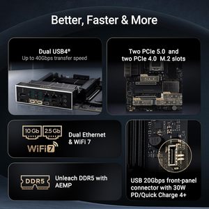 Carte mère ProArt X870E Creator WiFi AM5 ATX DDR5 PCIe 5.0 SATA pour le jeu et les stations de travail créatives Windows 10/11 (vente en gros) - Product Image 4