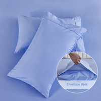 Ensemble de literie 4 pièces en polyester brossé couleur unie 85G avec drap plat, drap-housse et taies d'oreiller, fabricant OEM en gros