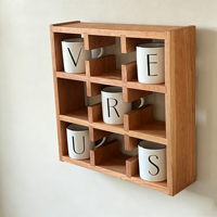 Étagère murale en bois massif pour rangement et présentation, support mural pour tasses – Offre spéciale