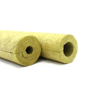 High-density rock wool pipe fireproof material steam pipe hydrophobic flame retardant high temperature insulation pipe