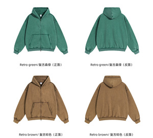 <span class=keywords><strong>Sudadera</strong></span> con capucha de gran tamaño personalizable, <span class=keywords><strong>sudadera</strong></span> de algodón grueso lavado para hombre, chaqueta Vintage Y2K, Jersey Retro de manga larga - Product Image 3