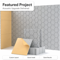 Paneles Acústicos Hexagonales Modernos de Fibra de Poliéster Impermeables con 90% de Reducción de Ruido para Decoración y Absorción de Sonido en Paredes Interiores